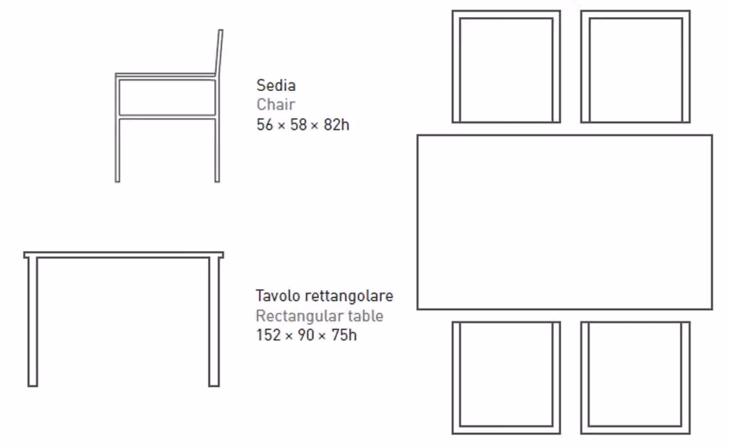 Set da Giardino Ranieri Dance II con Tavolo in Granito e 4 Sedie Grigio – 2