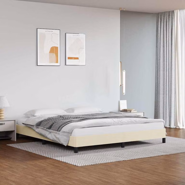 Giroletto vidaXL imbottito in similpelle beige L/P: 160 x 200 cm