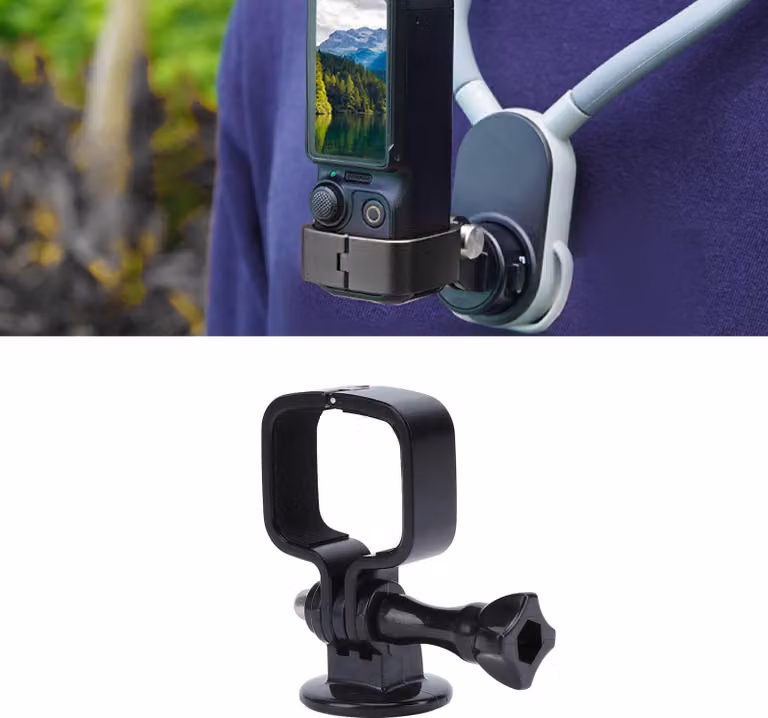 Supporto per action camera, custodia, ricambio, stabile, resistente ai graffi, in lega di alluminio, supporto universale per Pocket 3, nero