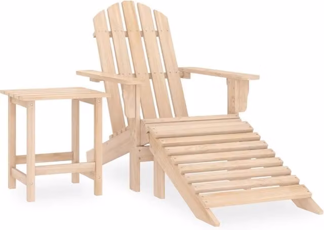 Sedia Adirondack con Poggiapiedi e Tavolo Massello di Abete