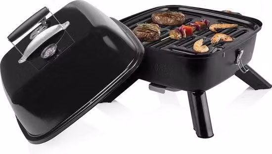 Barbecue elettrico a carbone con coperchio