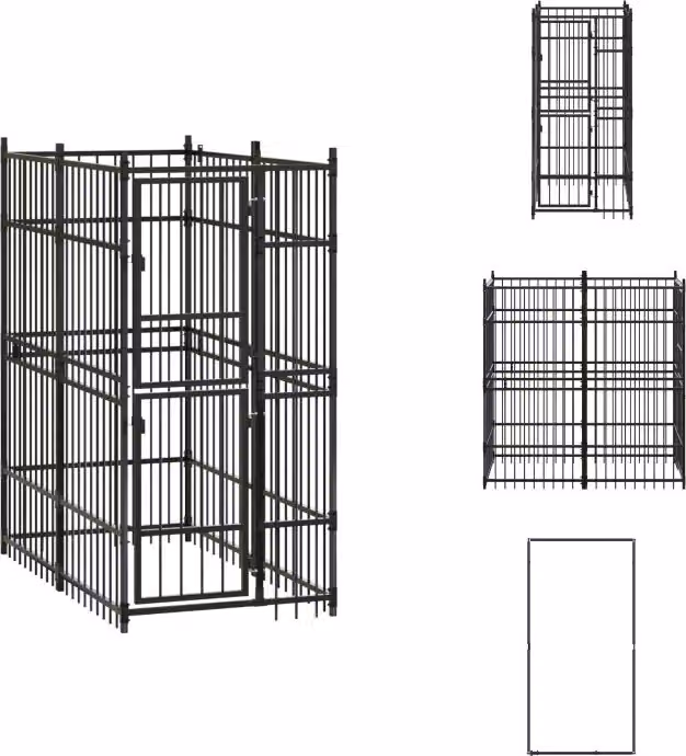 vidaXL Cuccia per cani da esterno in acciaio 1,84 m² - Cucce per cani e recinti