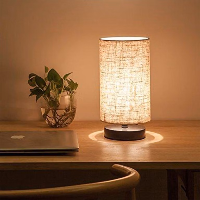 Opviq, lampada da tavolo di alta qualità, color crema, 28 cm, attacco E14, 100% PVC, base in metallo | 1001