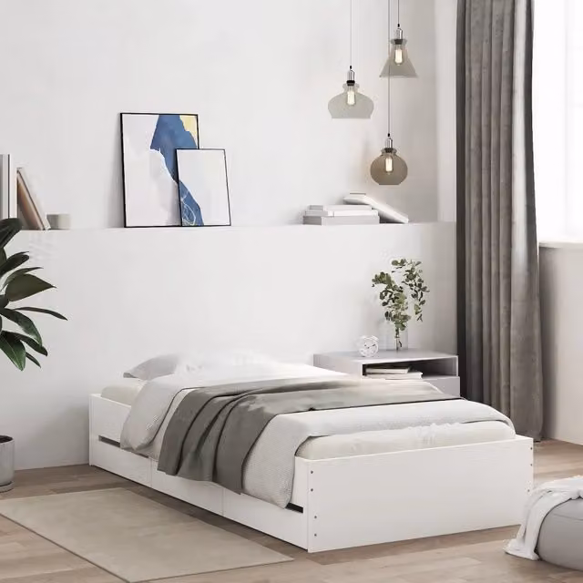 Letto con cassetti vidaXL in legno bianco 90x200 cm