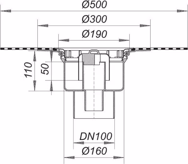 Corpo di scarico Dallmer 61 HT DallBit, DN 100