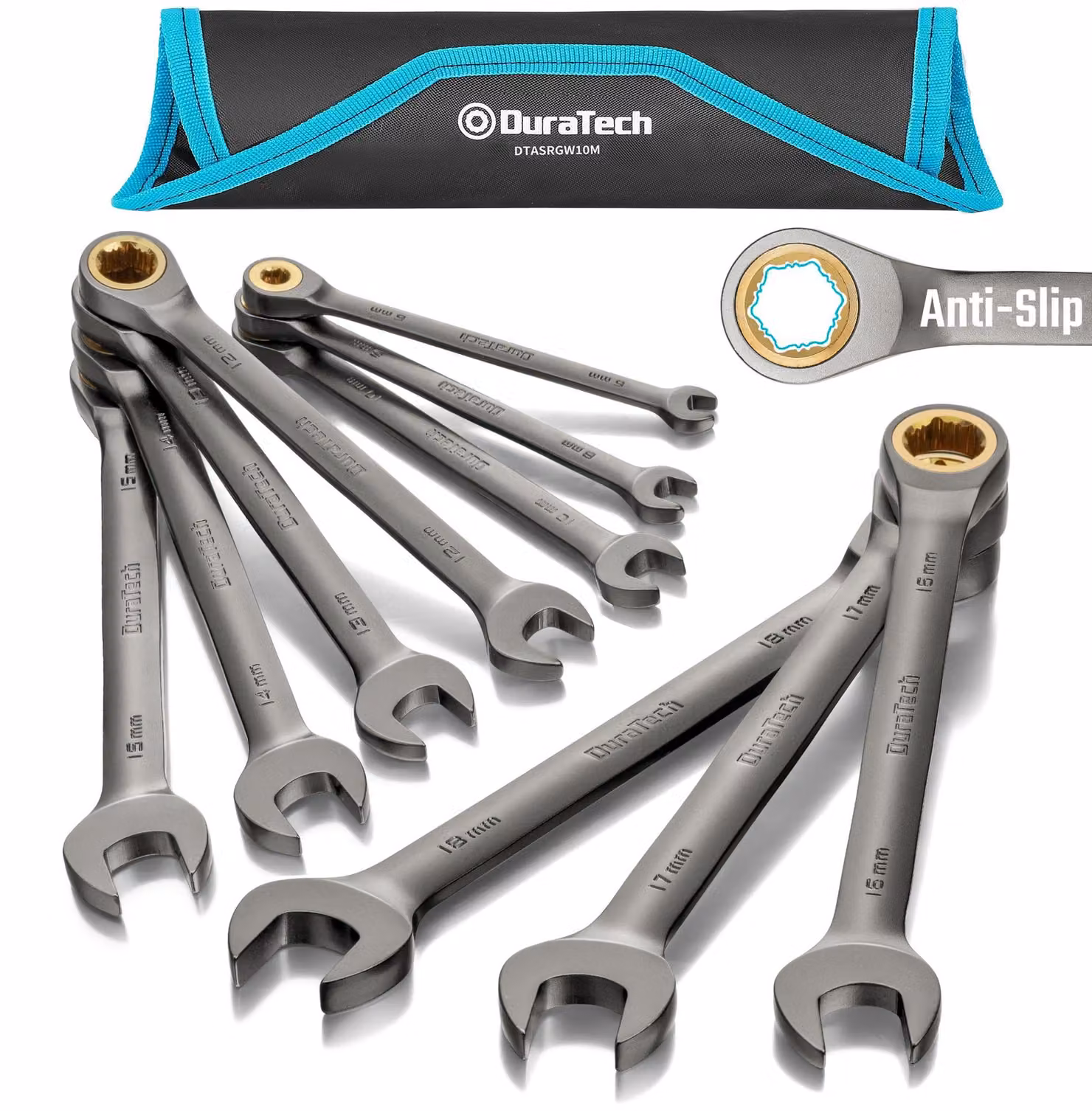 Set di chiavi a bussola da 10 pezzi - Antiscivolo, da 6 a 18 mm, per diverse applicazioni