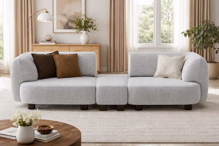 Luxuriöses Wohnzimmer Polstersofa Designer 4-Sitzer Textilcouch