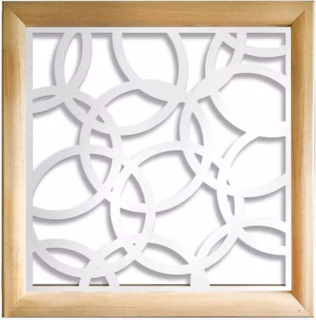 Cerchi Small Signorbit Moduli Decorativi in Legno e PVC Colore Bianco L/P: 98 x 98 cm