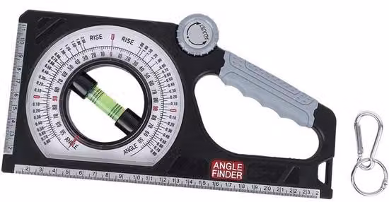 Misuratore digitale di inclinazione - Strumento multifunzione in legno - Inclinometro tecnico - Materiale plastico resistente all'usura - Regolazione precisa tramite pulsanti - Inclinometro ad alta precisione