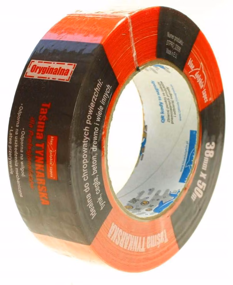 Blue Dolphin nastro professionale per intonacare Nastro per intonacatori per superfici ruvide 38 mm x 50 m