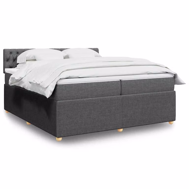 vidaXL Letto Ibrido con Materasso a Molle Insacchettate Grigio e Bianco L/P: 200 x 200 cm