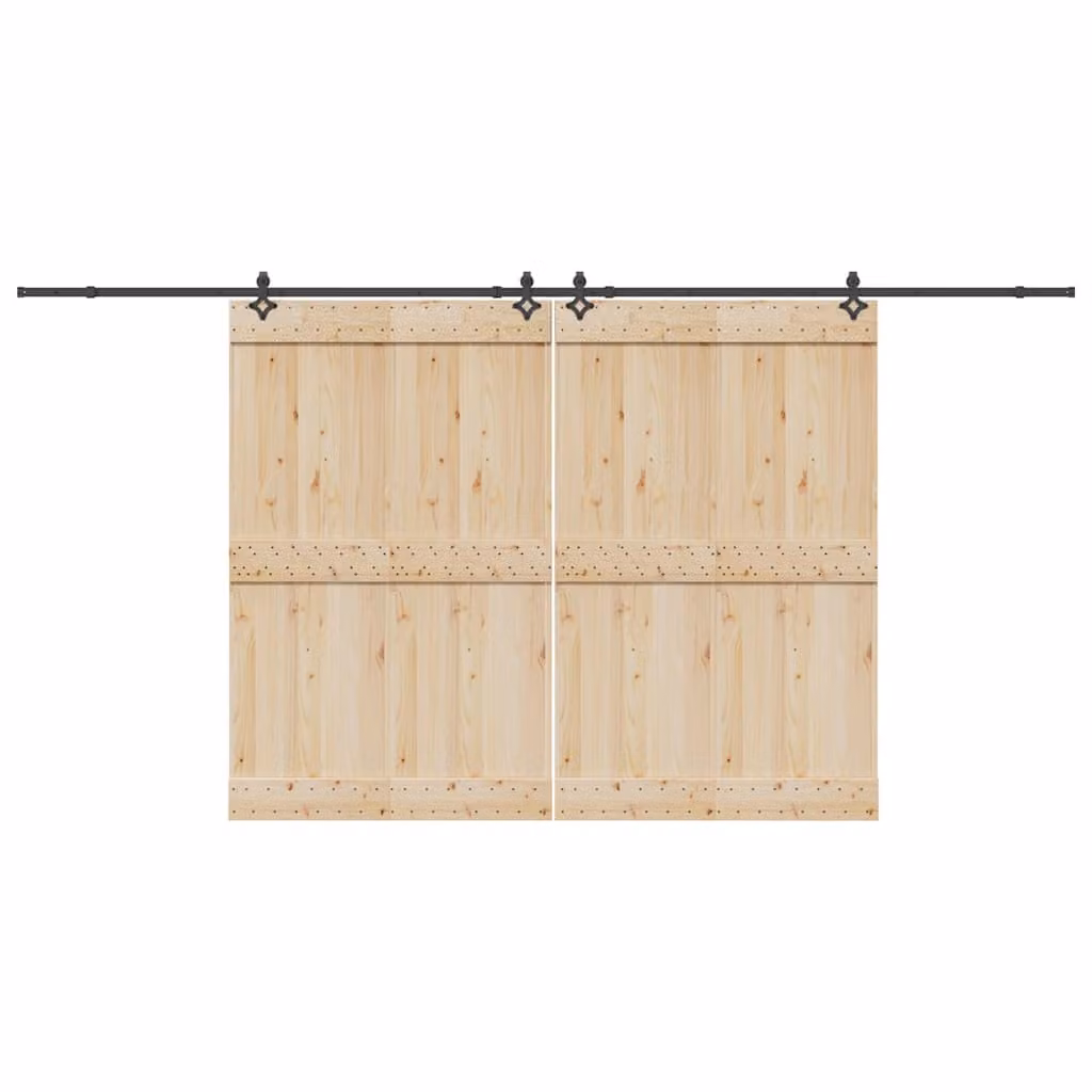 vidaXL Kit di Binari per Porte Scorrevoli in Acciaio Nero Opaco