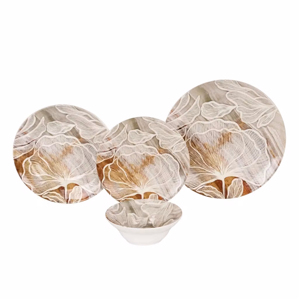 Servizio Piatti DMORA in Ceramica Multicolore, Set da 24 Pezzi per Adulti, Lavabile in Lavastoviglie e Utilizzabile in Microonde – 2