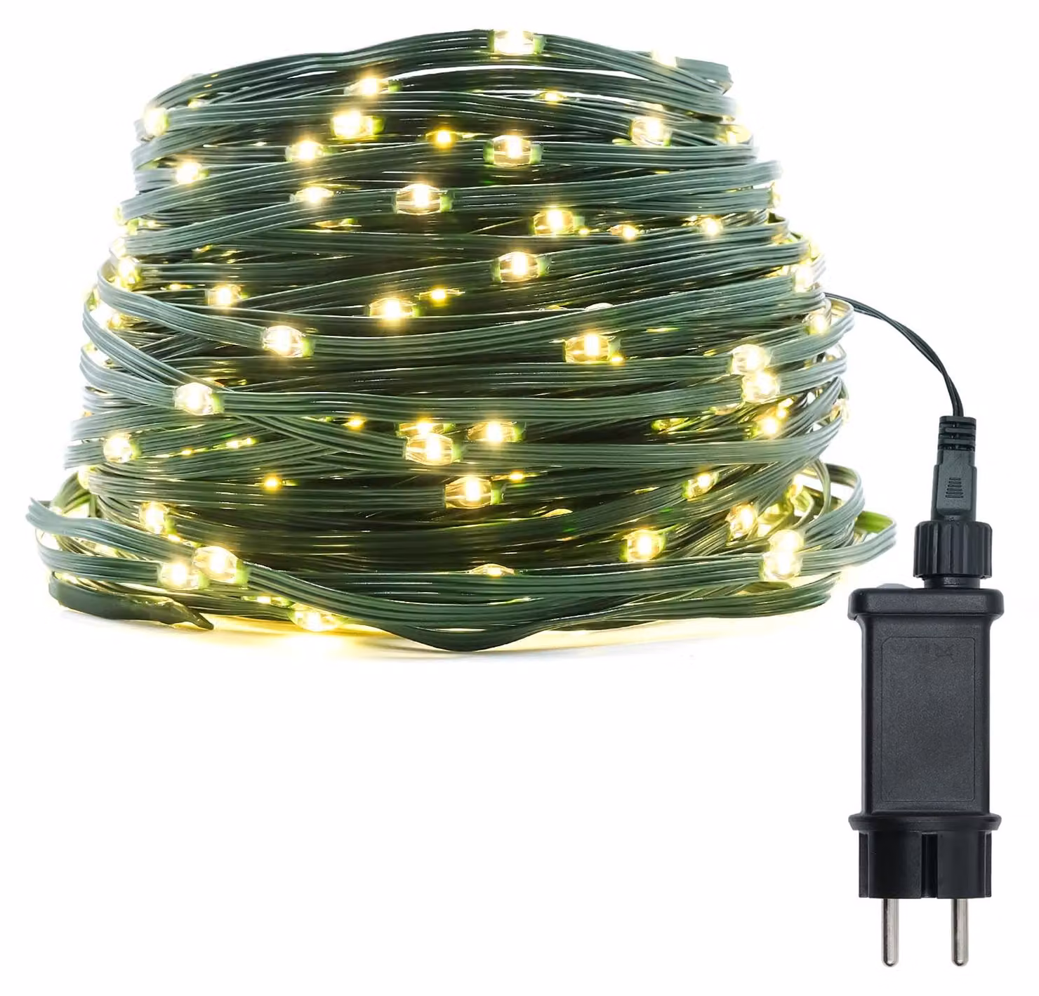 Catena luminosa a LED, 60 metri, 600 LED bianco caldo, grado di protezione IP44, 8 modalità