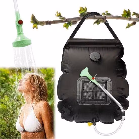 Doccia da viaggio da 20 litri, portatile, doccia solare, acqua calda