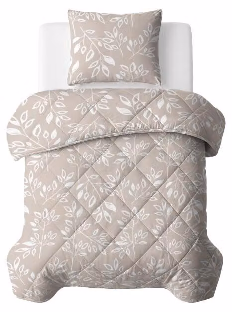 Sleeptime, coperta per letto "Lazy", colore beige/sabbia, 140 x 200 cm, con federa inclusa