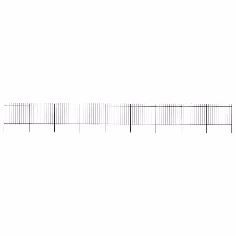 Recinzione da giardino vidaXL in acciaio con punta a lancia nera L: 1506 cm, H: 150 cm