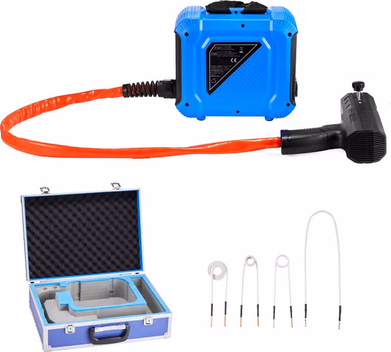 SucceBuy Riscaldatore a induzione per allentare le viti, 1800 W, set di riscaldatori magnetici, strumento per rimuovere le viti corrose, strumento di riparazione per officine auto con 4 bobine