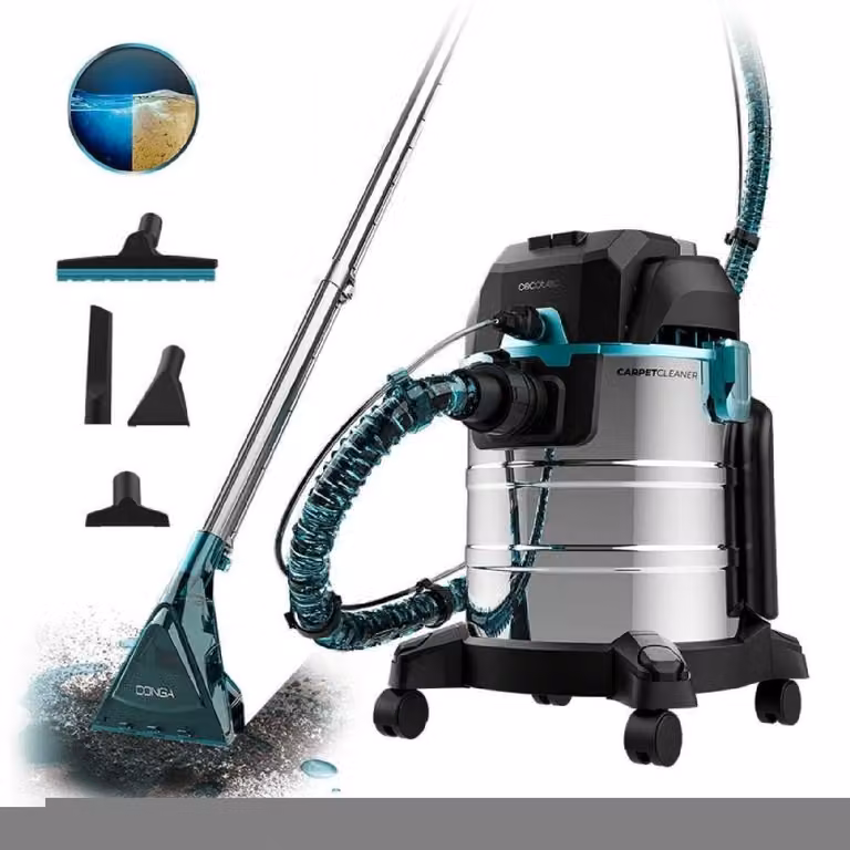 Aspirapolvere per tappezzeria di grandi dimensioni e aspiratore per liquidi e solidi con potenza di 1400 W e 22 kPa.