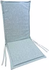 Cuscino da poltrona rettangolare Olibò Dinner Acqua 14 in misto cotone blu sfoderabile L: 88 cm, P: 38 cm, H: 3,5 cm