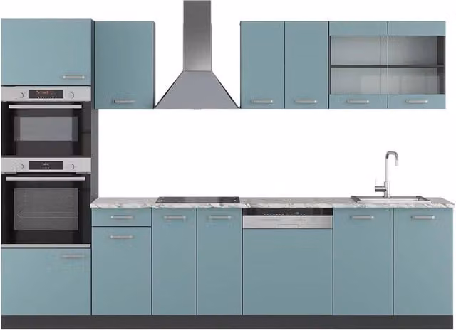 Cucina componibile moderna R-Line Vicco Grigio-blu/Antracite L: 300 cm – 1