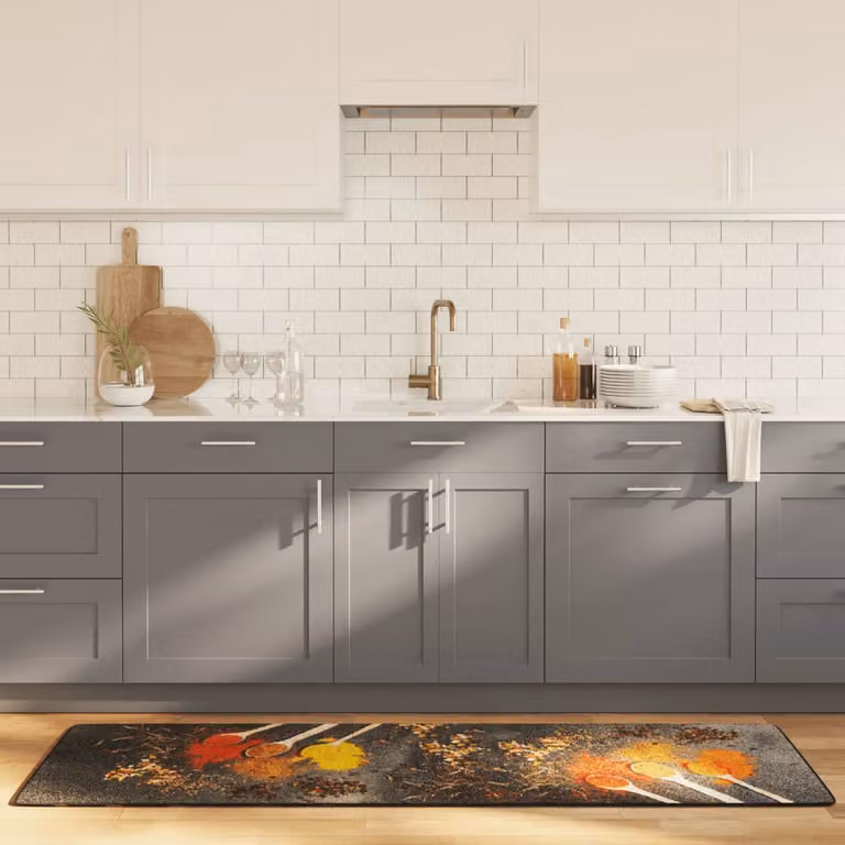 Tappeto da cucina moderno vidaXL multicolore con design astratto, lavabile e fonoassorbente, L: 60 cm x P: 180 cm