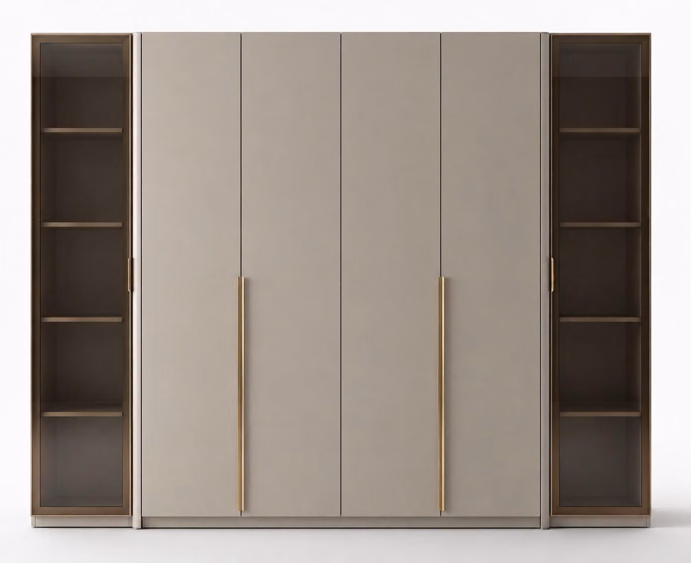 Armadio moderno, beige, funzionale, simmetrico, di tendenza, sobrio