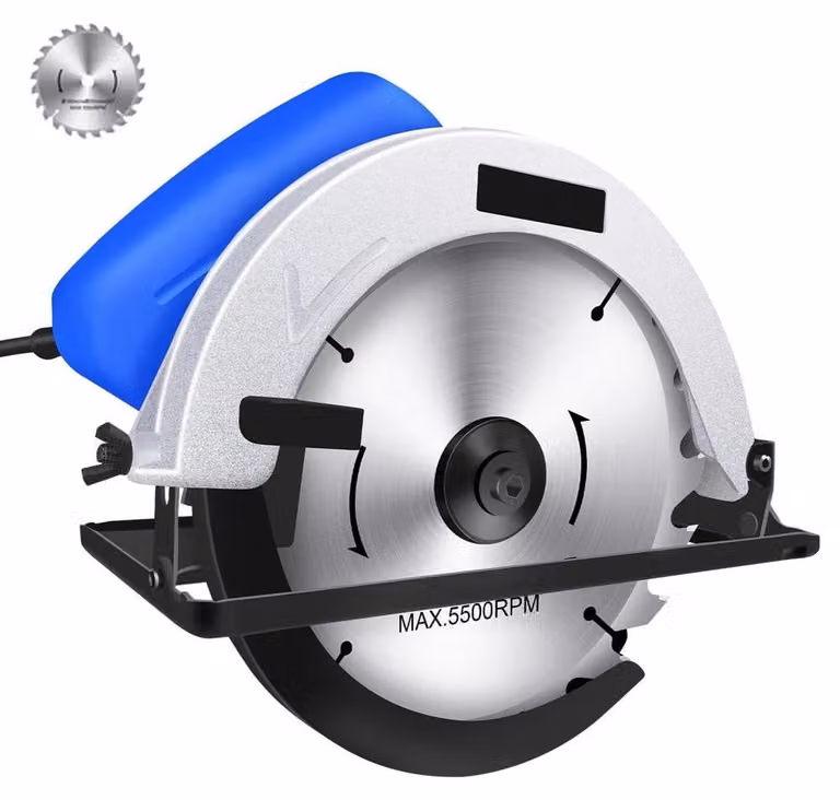 Troncatrice portatile elettrica - Troncatrice compatta - Motore da 1500 W - Lama da 185 mm - Profondità di taglio: 55 mm - 5500 giri/min - Adatta per legno, metallo e plastica
