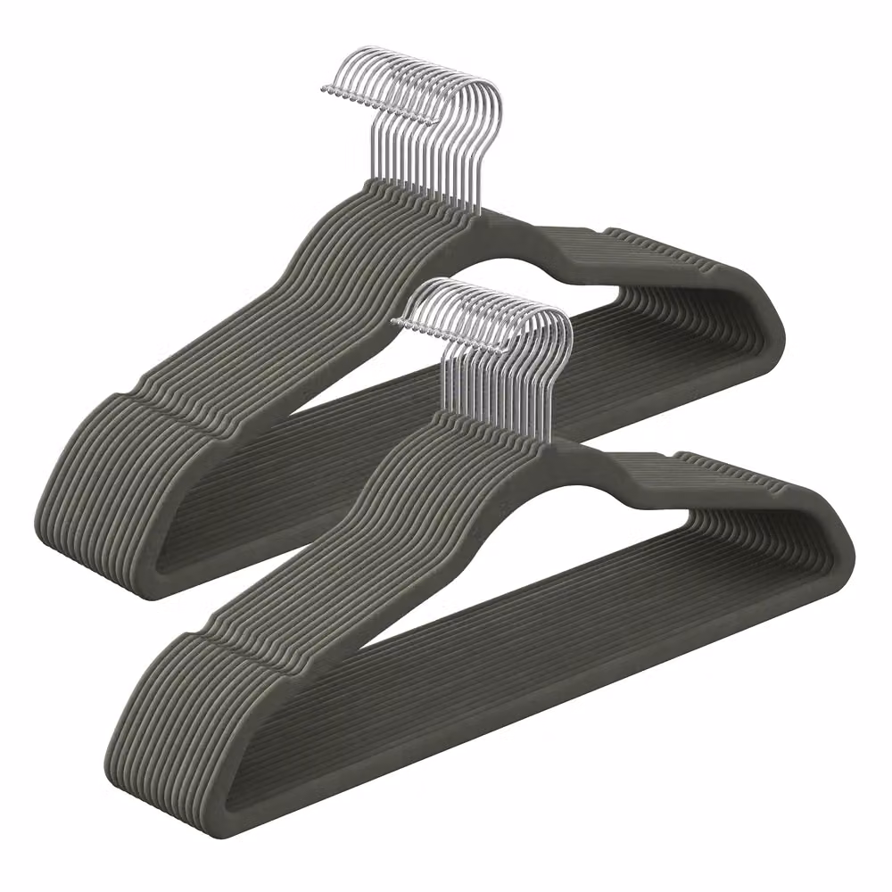 Set di 30 Grucce Vellutate, Grigio
