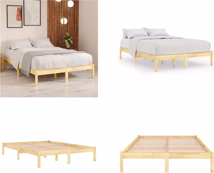 vidaXL Letto in legno di pino massiccio 140x200 cm - Struttura letto - Struttura letto - Letto - Letti