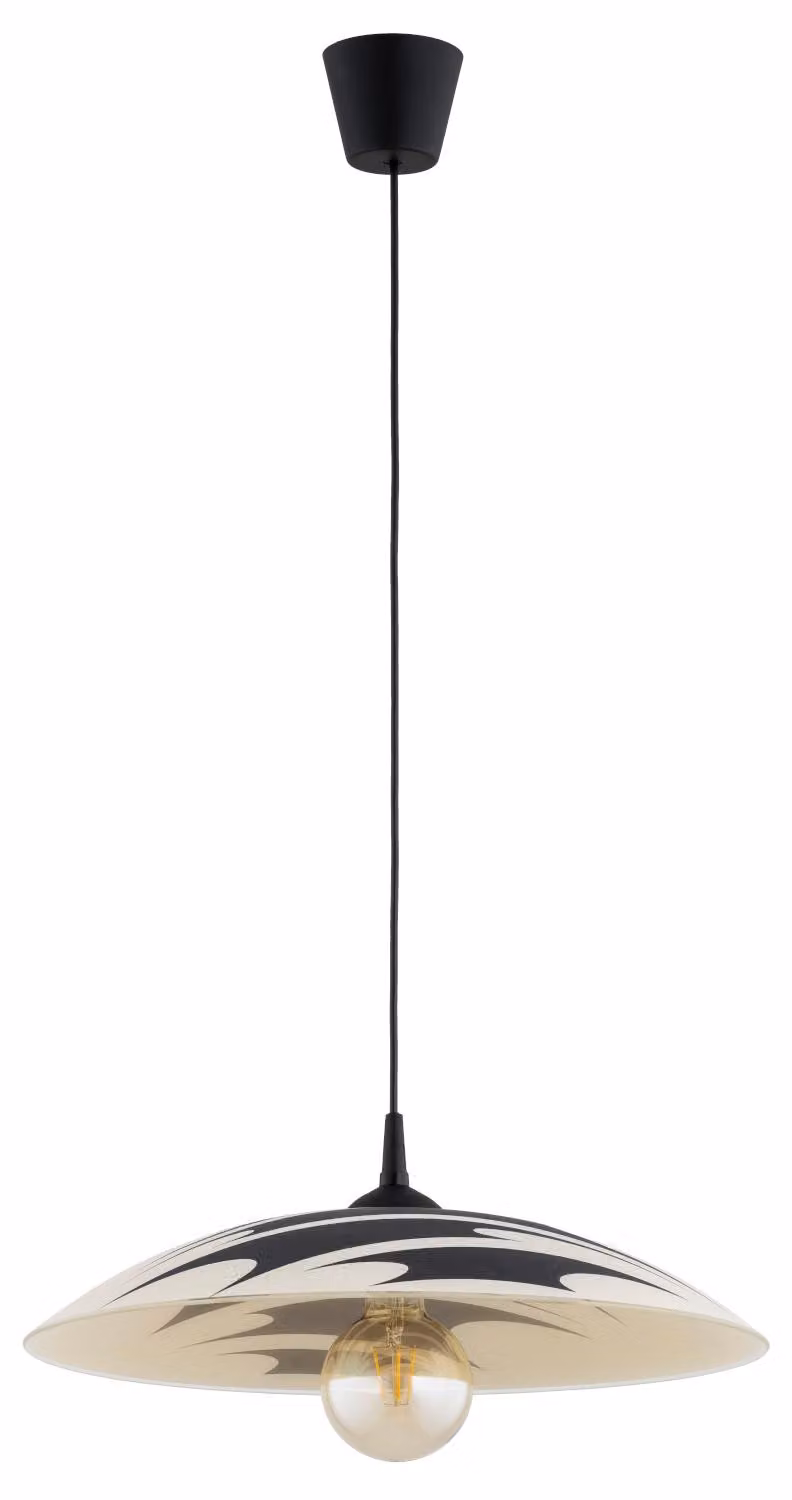 Lampada a sospensione con paralume decorato ARMI, nera, 1xE27x15W, plastica, dimensioni: 80x46x46 cm, IP20, Alfa