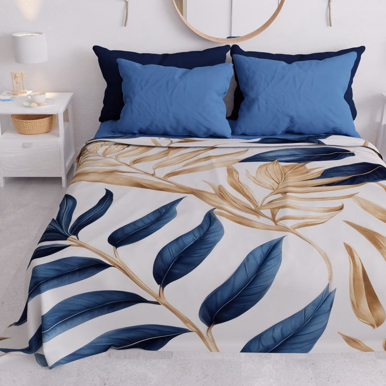 Copripiumino estivo leggero per letto matrimoniale, realizzato in microfibra al 100%