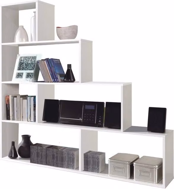 Libreria divisoria moderna IPERBRIKO a cubi bianca in MDF, L 145 cm x P 29 cm x H 145 cm