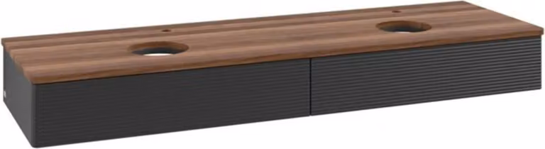Mobiletto V&B con struttura frontale, con illuminazione Antao 160x50cm, HL, WBP w. wal, bla m Lac
