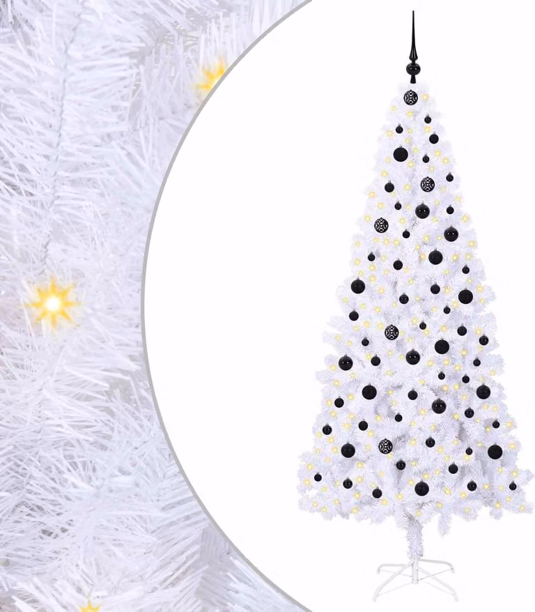 Albero di Natale artificiale Bianco 210 cm PVC e Acciaio