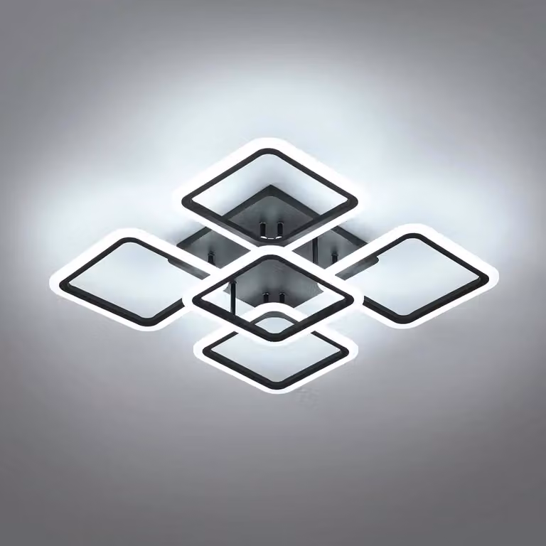 Pannello LED per soffitto - Modello A3511 - Quadrato - 5 sorgenti luminose - Montaggio a soffitto - Adatto per ambienti da 10 a 15 m² - 220 V - Non dimmerabile
