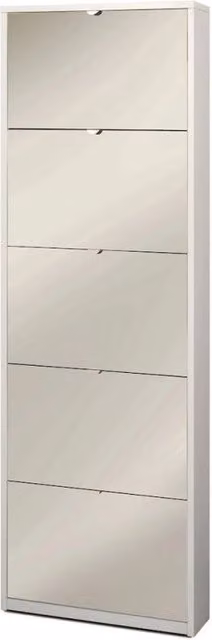 Scarpiera 5 Ante Specchio P18 Kit Ossido Bianco cm 63x18x190h - Sarmog