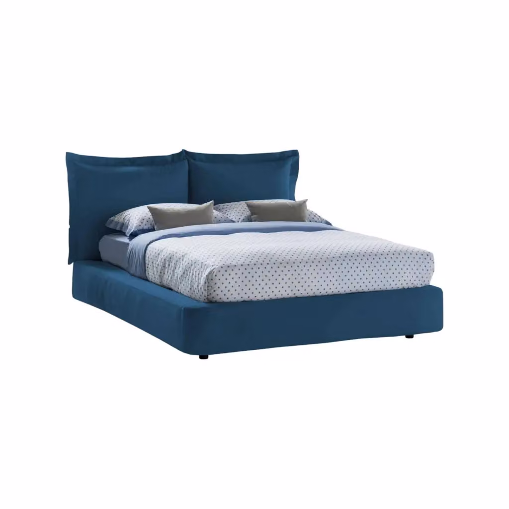 Letto contenitore matrimoniale Adi Talamo Italia con rivestimento in tessuto blu, adatto per materasso 160x200 cm – 2