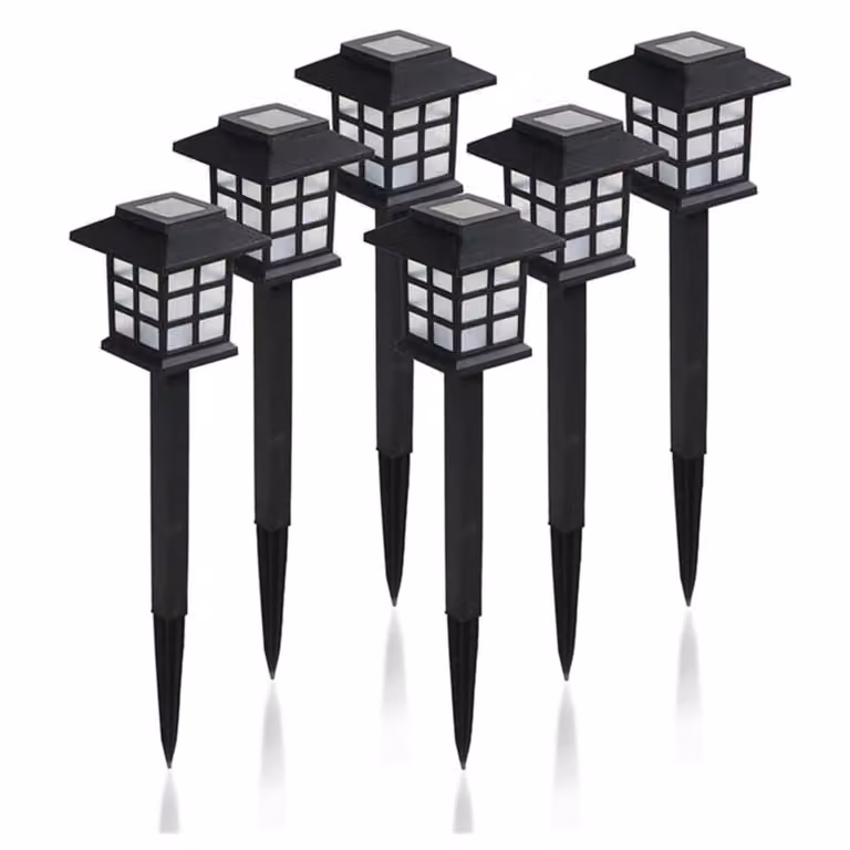 Set di 6 lampade solari per esterni, luci solari da giardino, luci solari da giardino per esterni - LUMITRAD
