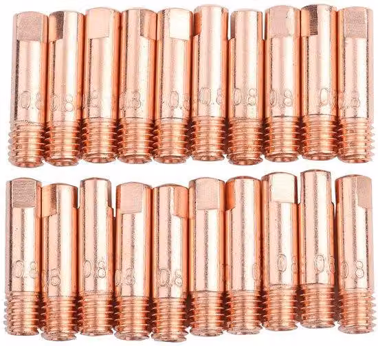 Punta di contatto in rame - 20 pezzi - buona conducibilità - 0,8 mm - accessorio per saldatura - per saldatrici MIG/MAG