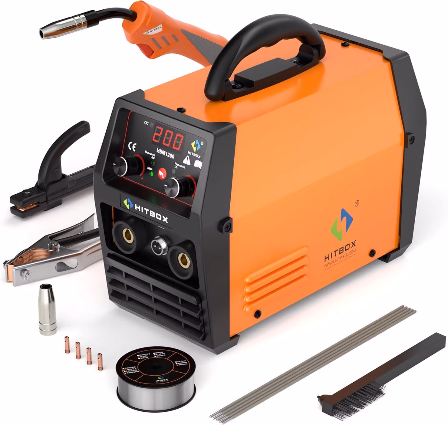 Saldatrice MIG senza gas, 3-in-1, con filo animato, compatibile MIG/ARC/TIG (con sollevamento), saldatrice inverter IGBT portatile a 230V con maschera di saldatura e filo da 0,8 mm, ideale per principianti