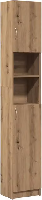 Armadio da bagno sospeso DESIGN IN in rovere marrone con ante a battente e ripiani interni L: 32 cm, P: 25,5 cm, H: 190 cm