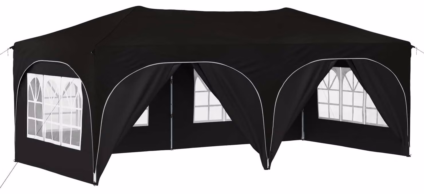 Tenda per feste a pop-up 575 x 288 x 245 cm Nero Tessuto Oxford
