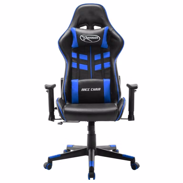 Sedia da Gaming Blu e Nera in Pelle finta