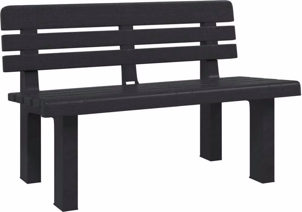 Panchina da Giardino Antracite 110x52x71 cm in Polipropilene