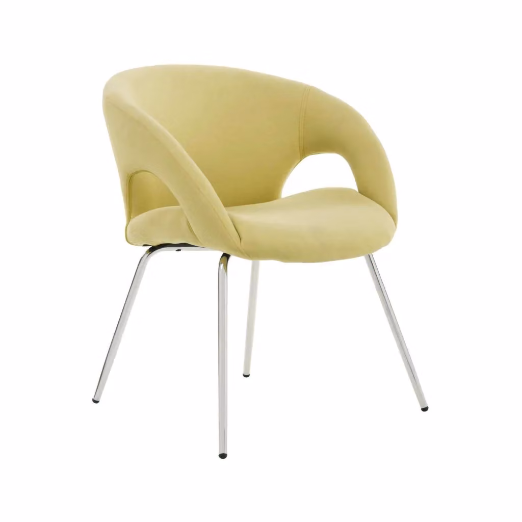 Sedia da ufficio e attesa Arturo DMORA con braccioli, ergonomica, Gialla, L: 58 cm, H: 72 cm, P: 58 cm – 2