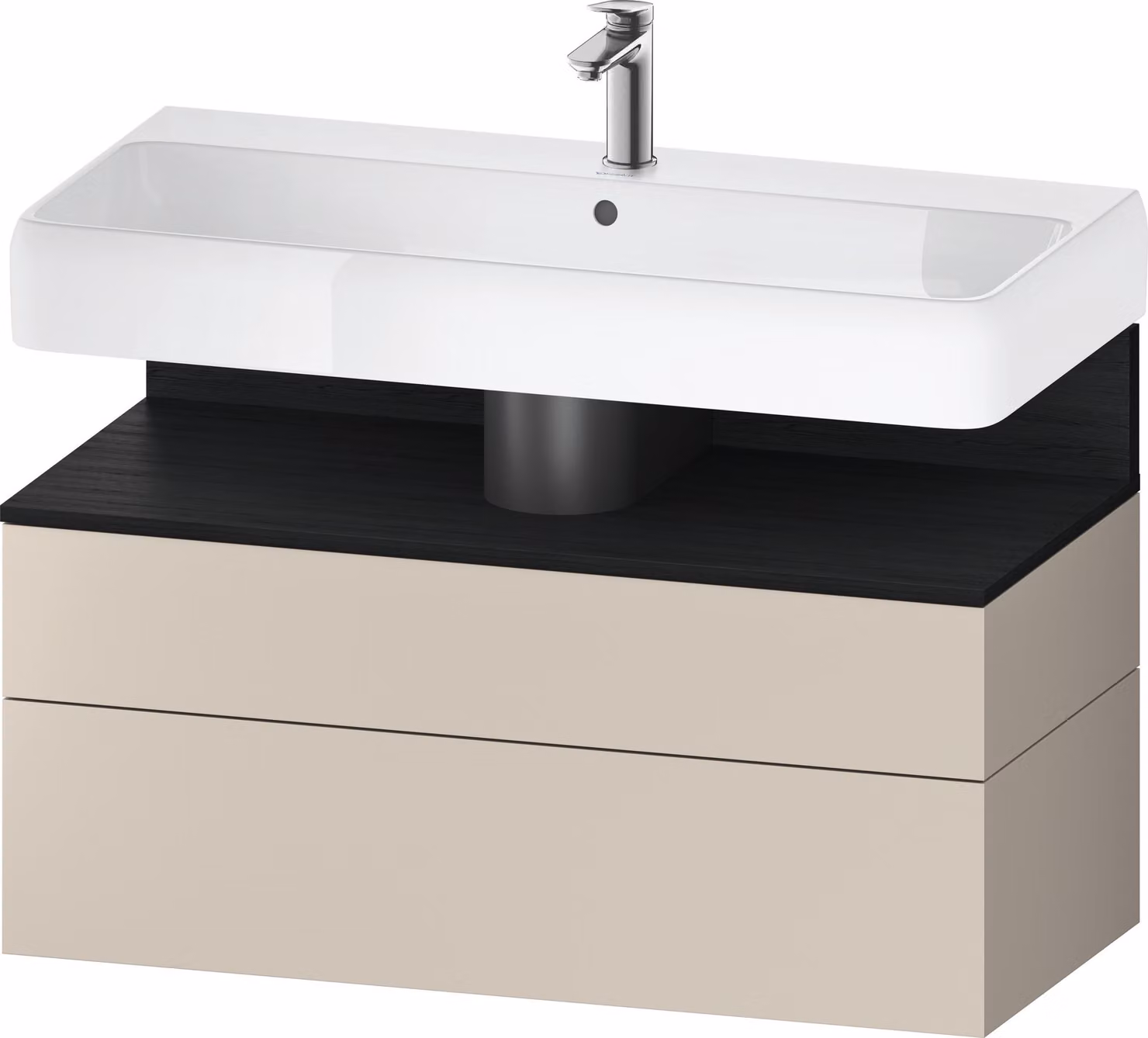 Duravit Collection One Meuble sous-lavabo, 1 tiroir et 1 coulissant, 990x470x590mm, niche chêne noir, QA4395016830010, QA4395016830010