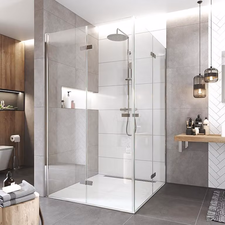 Mereo Cabina doccia, Novea, quadrata, chiudibile, 110x110 cm, cromo ALU, vetro Clear - CK15853ZVR