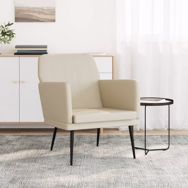 The Living Store Poltrona Crema 61x78x80 cm Pelle artificiale