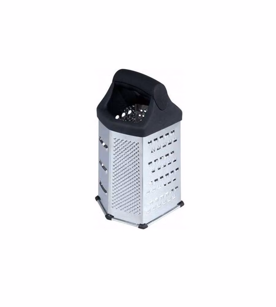 Grattugia a torre multiuso Ilsa in acciaio inox e plastica con base antiscivolo, L/P/H: 12 x 10,5 x 20 cm, argento e nero – 2